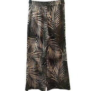 Haver & Blair Tropical Wide-Leg Pants M | Black White Linen Blend Resortwear